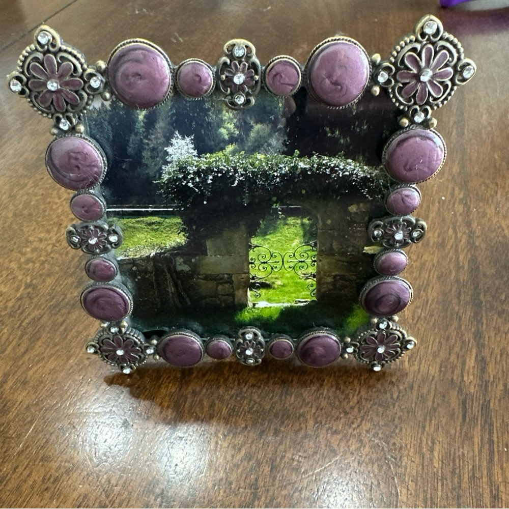 Decorative Purple Stone Photo Frame